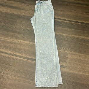 Forever 21 light denim rhinestone front jeans size 25